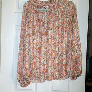 Flowy flowers top sheer